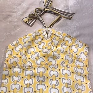 Strapless tie neck top.